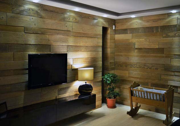 Stenové obklady z dreva do bytu
